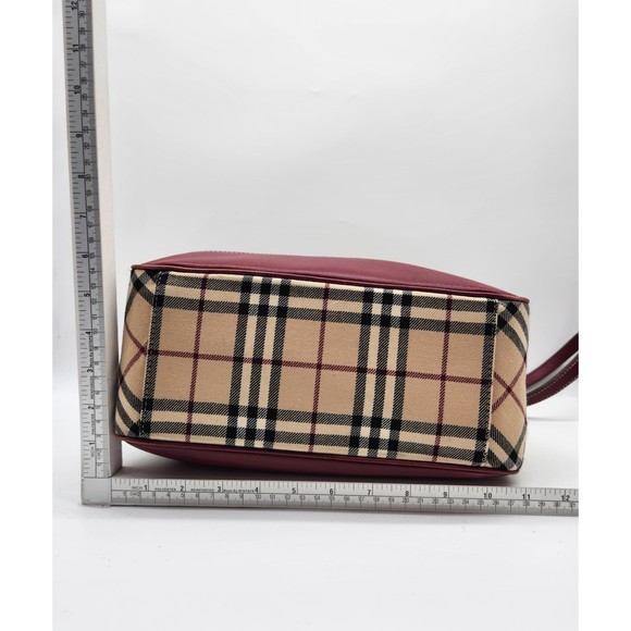Burberry Red Crossbody Bag with Classic Check Pattern - Picture 4 of 15